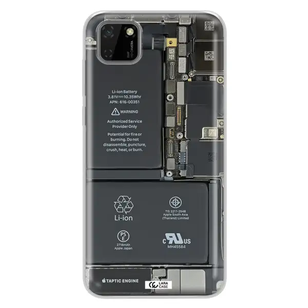 A Close-Up Of A Cell Phone Battery Huawei Honor 9S Clear Tpu Case