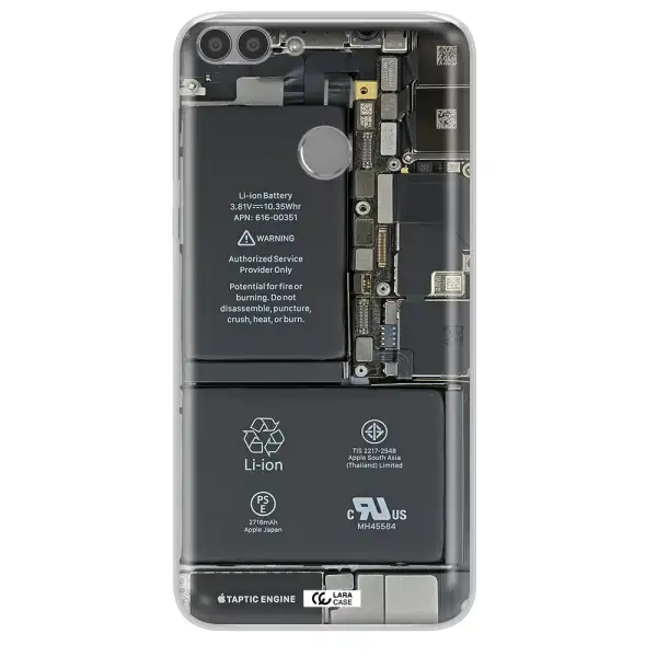 A Close-Up Of A Cell Phone Battery Huawei P Smart 2017 Clear Tpu Case