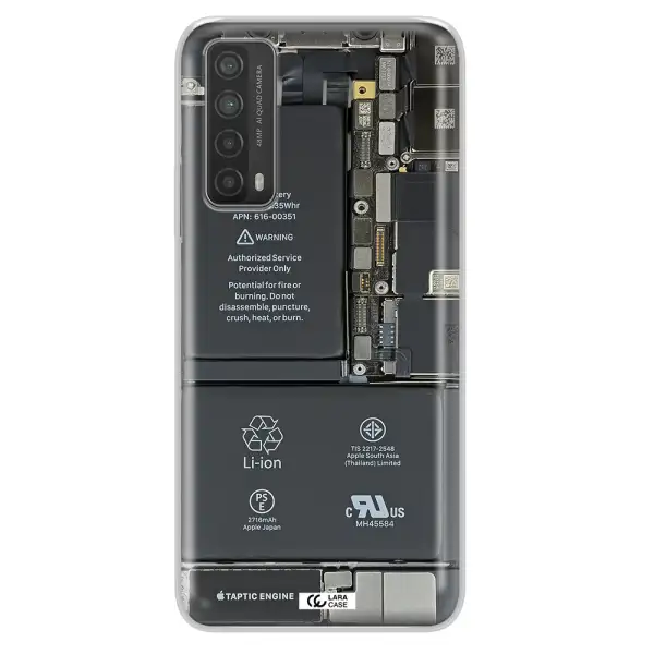 A Close-Up Of A Cell Phone Battery Huawei P Smart 2021 Clear Tpu Case