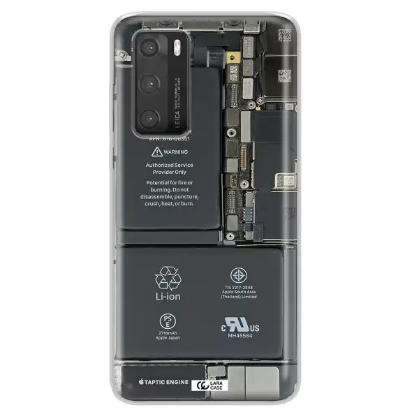 A Close-Up Of A Cell Phone Battery Huawei P40 Clear Tpu Case