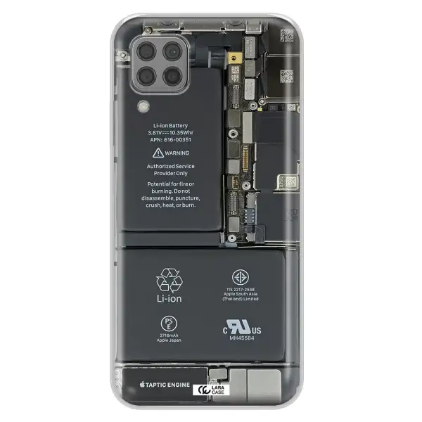 A Close-Up Of A Cell Phone Battery Huawei P40 Lite Clear Tpu Case