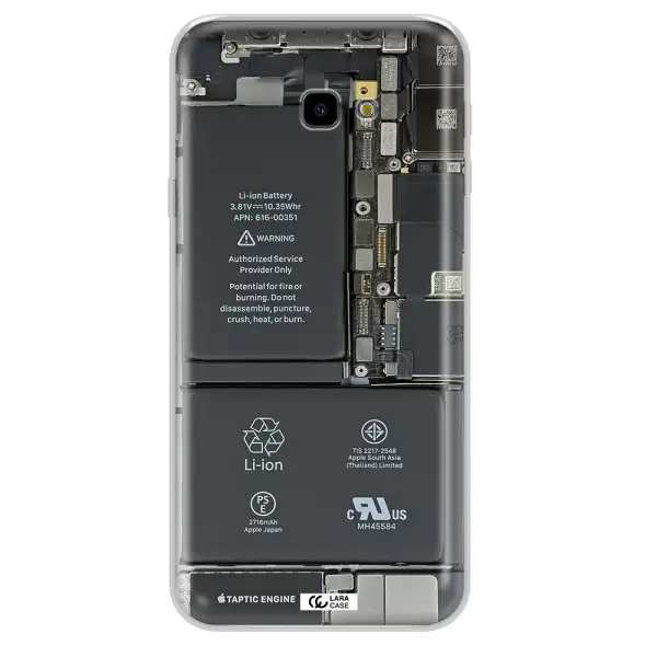 A Close-Up Of A Cell Phone Battery Samsung J4 Plus Clear Tpu Case