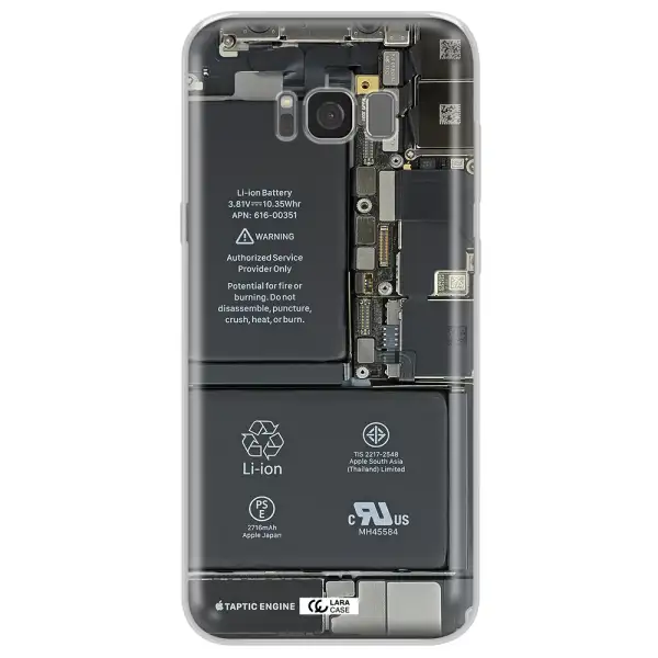 A Close-Up Of A Cell Phone Battery Samsung S8 Plus Clear Tpu Case