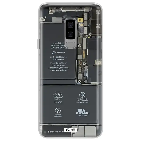 A Close-Up Of A Cell Phone Battery Samsung S9 Plus Clear Tpu Case