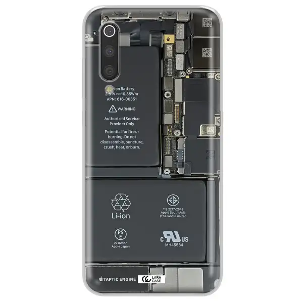 A Close-Up Of A Cell Phone Battery Xiaomi Mi 9 Clear Tpu Case