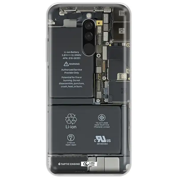 A Close-Up Of A Cell Phone Battery Xiaomi Redmi 8 Clear Tpu Case
