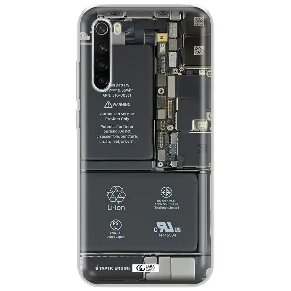 A Close-Up Of A Cell Phone Battery Xiaomi Redmi Note 8T Clear Tpu Case