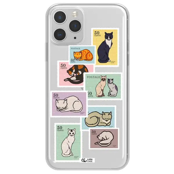 A Collage Of Cats On Stamps Apple Iphone 11 Pro Clear Tpu Case