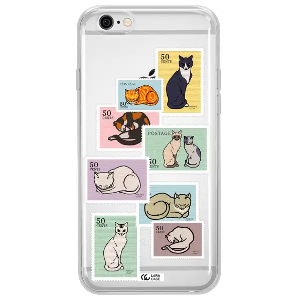 A Collage Of Cats On Stamps Apple Iphone 6 Clear Tpu Case