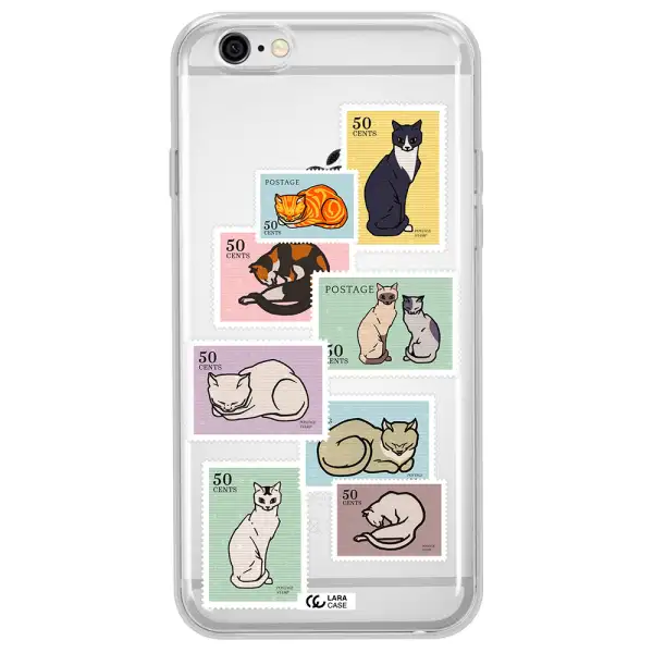 A Collage Of Cats On Stamps Apple Iphone 6 Plus Clear Tpu Case