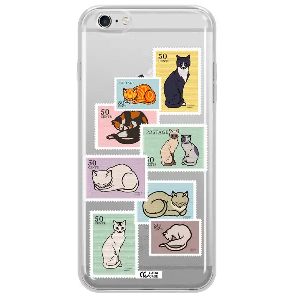 A Collage Of Cats On Stamps Apple Iphone 6 S Plus Clear Tpu Case