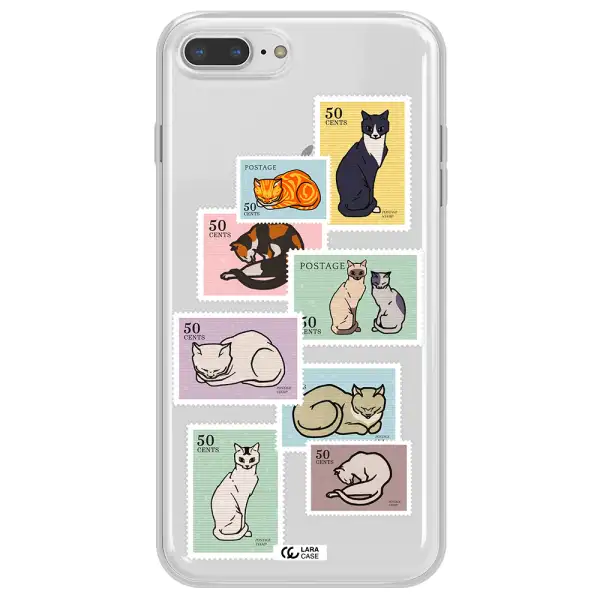A Collage Of Cats On Stamps Apple Iphone 8 Plus Clear Tpu Case