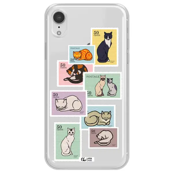 A Collage Of Cats On Stamps Apple Iphone Xr Clear Tpu Case