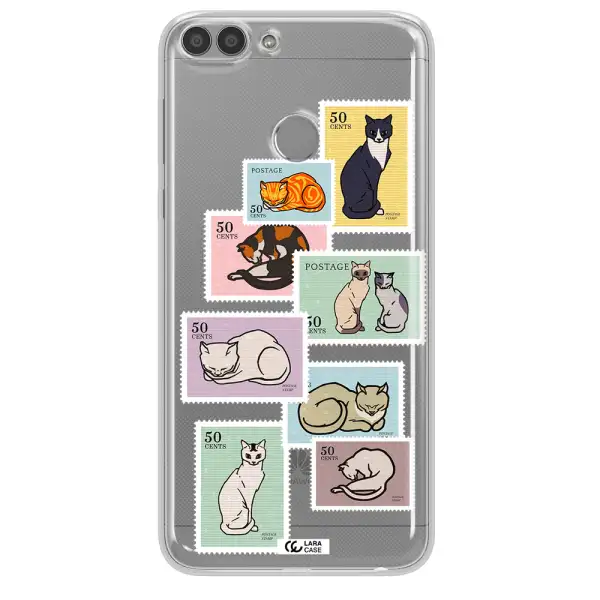 A Collage Of Cats On Stamps Huawei P Smart 2017 Clear Tpu Case