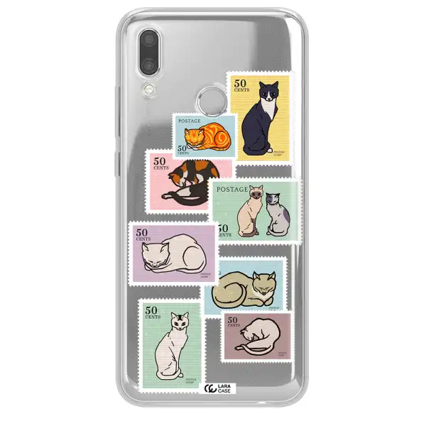 A Collage Of Cats On Stamps Huawei P Smart 2019 Clear Tpu Case