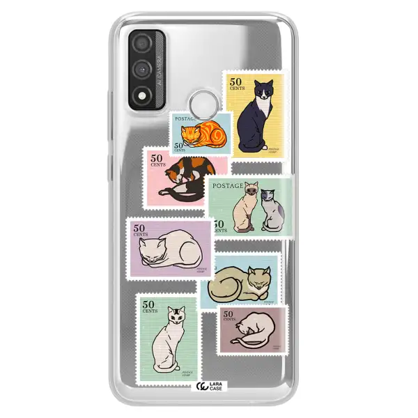 A Collage Of Cats On Stamps Huawei P Smart 2020 Clear Tpu Case
