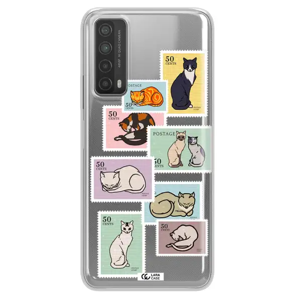 A Collage Of Cats On Stamps Huawei P Smart 2021 Clear Tpu Case