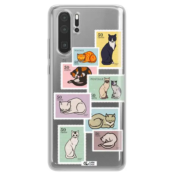 A Collage Of Cats On Stamps Huawei P30 Pro Clear Tpu Case