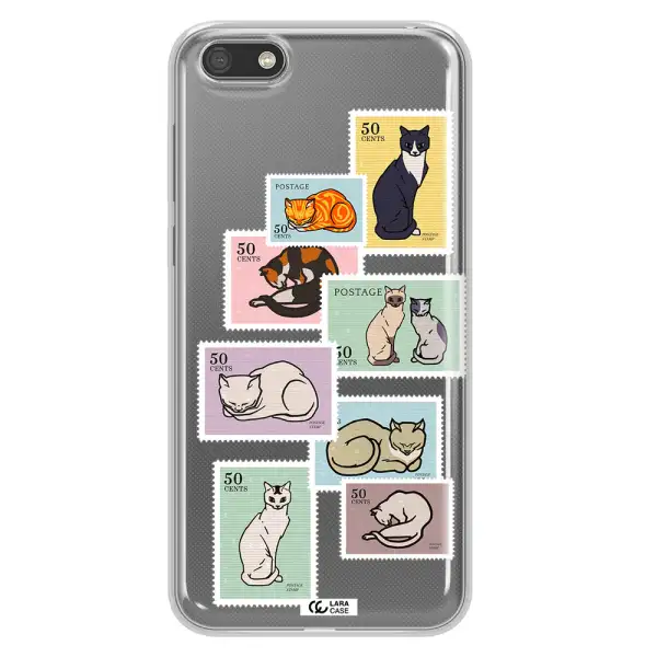 A Collage Of Cats On Stamps Huawei Y5 2018 Clear Tpu Case