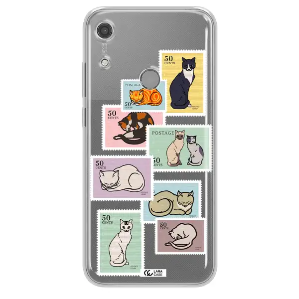 A Collage Of Cats On Stamps Huawei Y6S Clear Tpu Case