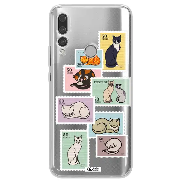 A Collage Of Cats On Stamps Huawei Y9 Prime 2019 Clear Tpu Case
