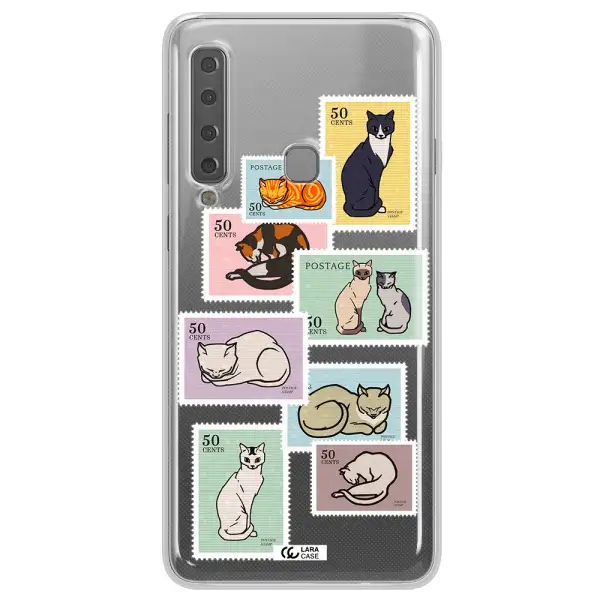 A Collage Of Cats On Stamps Samsung A9 2018 Clear Tpu Case