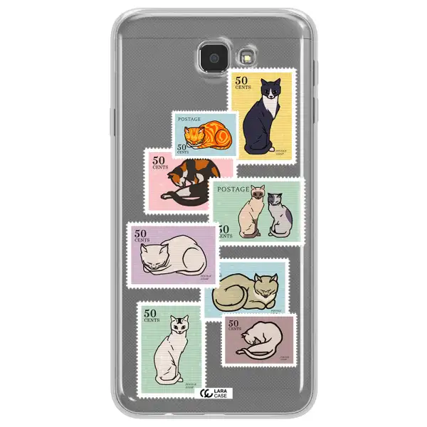 A Collage Of Cats On Stamps Samsung J7 Prim Clear Tpu Case