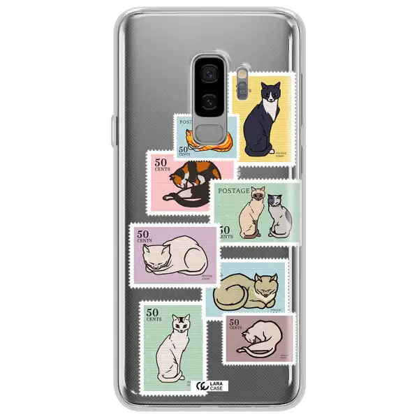 A Collage Of Cats On Stamps Samsung S9 Plus Clear Tpu Case