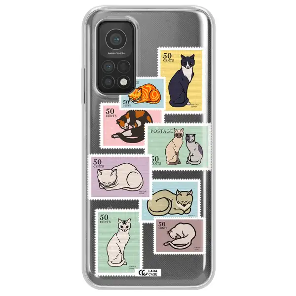 A Collage Of Cats On Stamps Xiaomi Mi 10T Clear Tpu Case
