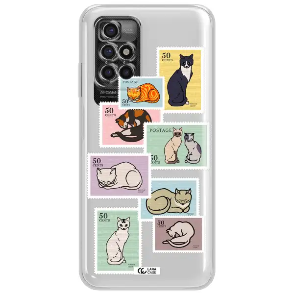 A Collage Of Cats On Stamps Xiaomi Redmi 10 Clear Tpu Case