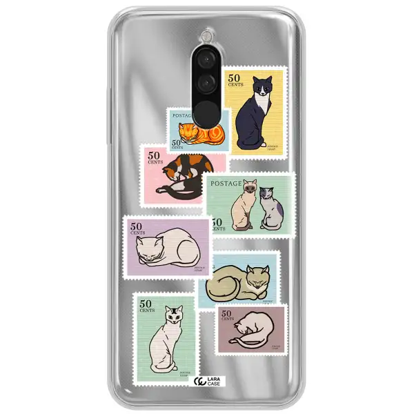 A Collage Of Cats On Stamps Xiaomi Redmi 8 Clear Tpu Case