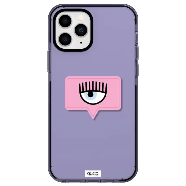 a pink chat bubble with eye and eyelashes Apple iPhone 11 pro impact Lilac Case