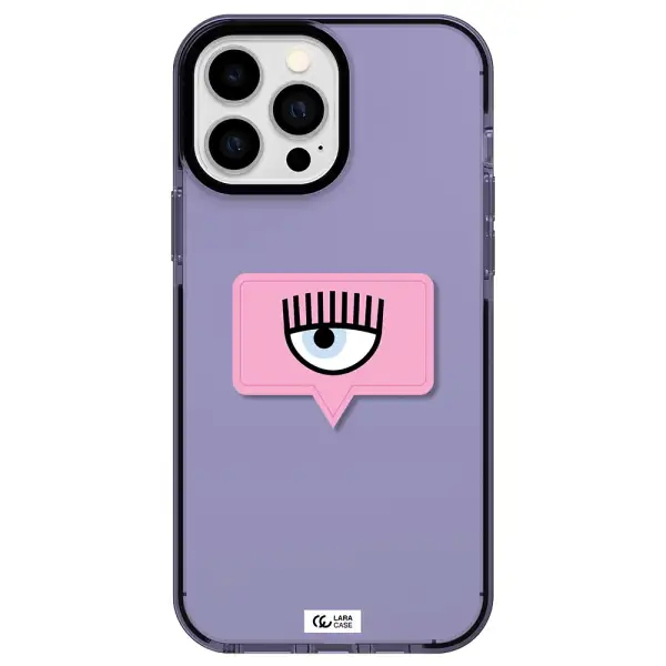 a pink chat bubble with eye and eyelashes Apple iPhone 13 Pro Max impact Lilac Case