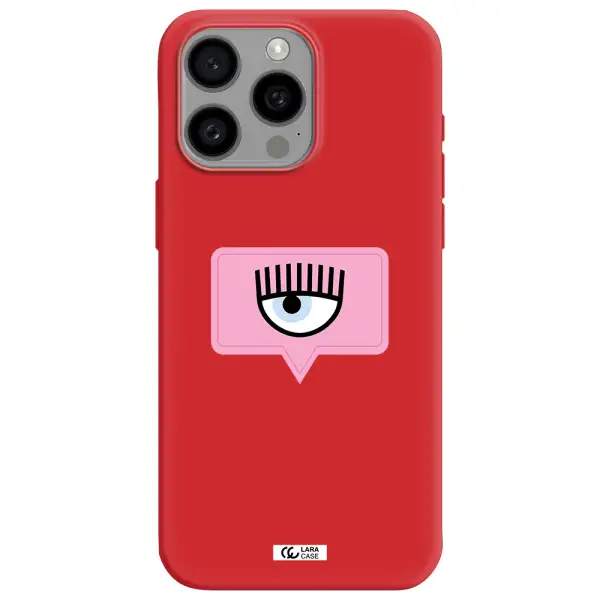 A Pink Chat Bubble With Eye And Eyelashes Apple Iphone 15 Pro Max Silicone Imperial Red Case