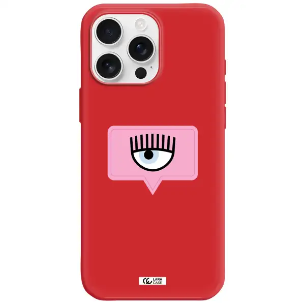 A Pink Chat Bubble With Eye And Eyelashes Apple Iphone 16 Pro Max Silicone Imperial Red Case