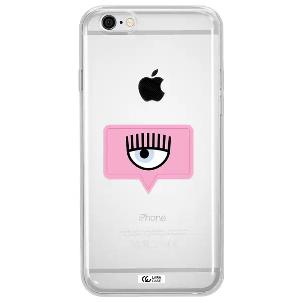 A Pink Chat Bubble With Eye And Eyelashes Apple Iphone 6 Plus Clear Tpu Case