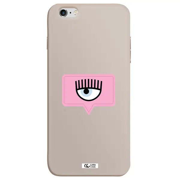 a pink chat bubble with eye and eyelashes Apple iPhone 6 plus Silicone Stone Case