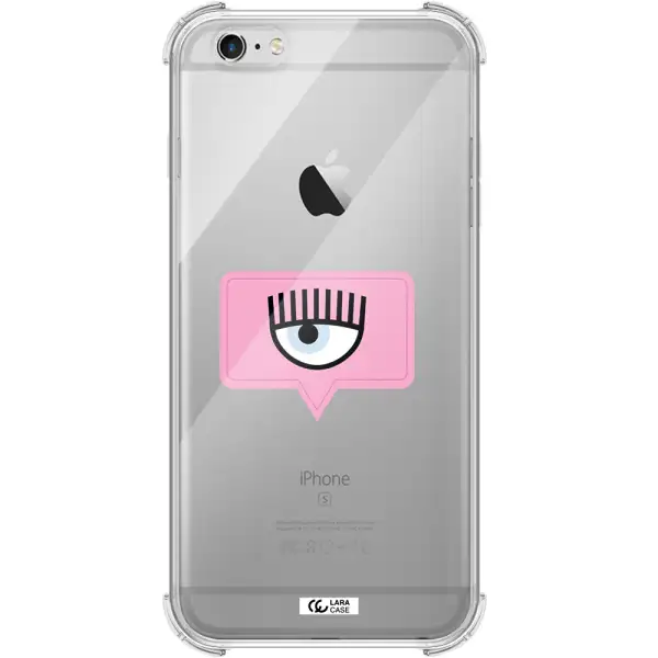 a pink chat bubble with eye and eyelashes Apple iPhone 6 s plus Clear PC Case