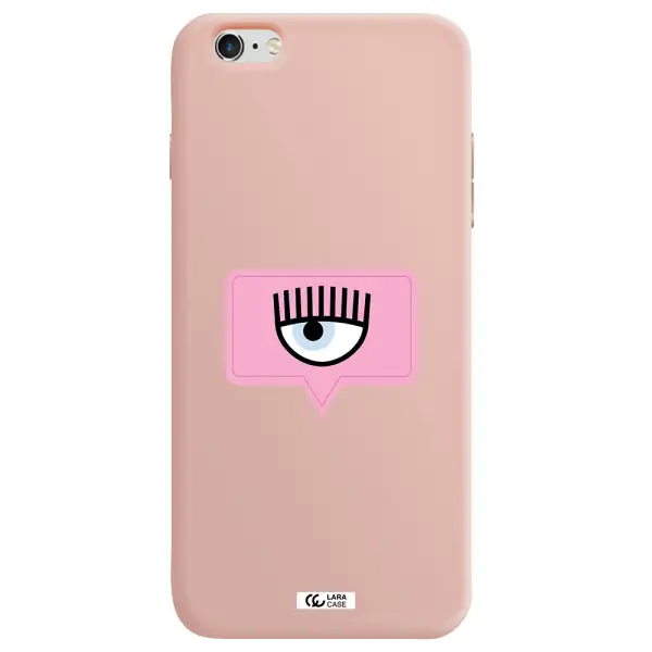 a pink chat bubble with eye and eyelashes Apple iPhone 6 s plus Silicone pastel pink Case