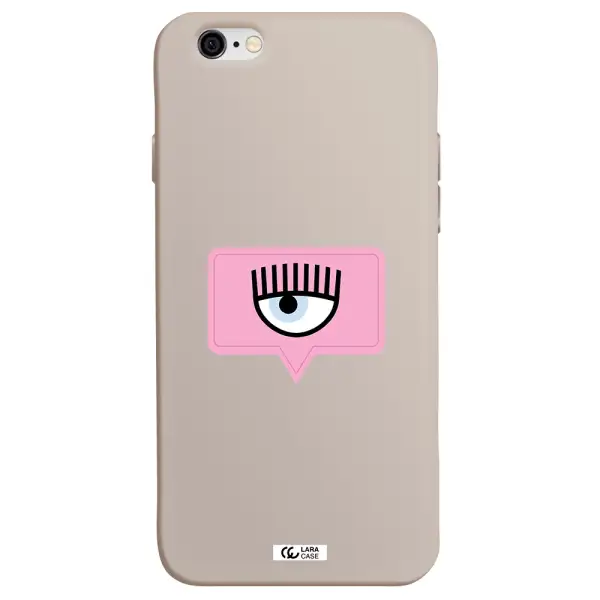 a pink chat bubble with eye and eyelashes Apple iPhone 6 Silicone Stone Case