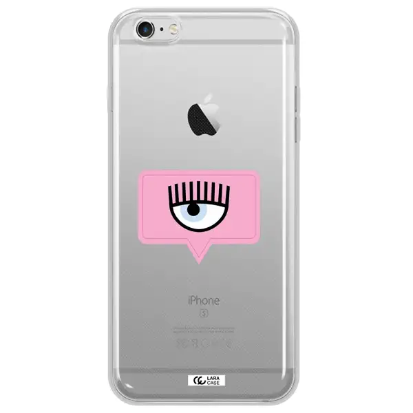 A Pink Chat Bubble With Eye And Eyelashes Apple Iphone 6S Clear Tpu Case