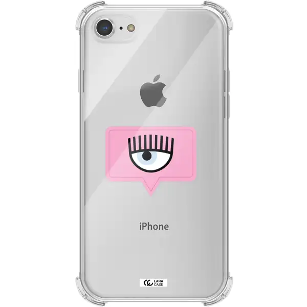 a pink chat bubble with eye and eyelashes Apple iPhone 7 Clear PC Case