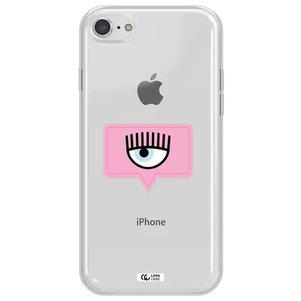 A Pink Chat Bubble With Eye And Eyelashes Apple Iphone 7 Clear Tpu Case