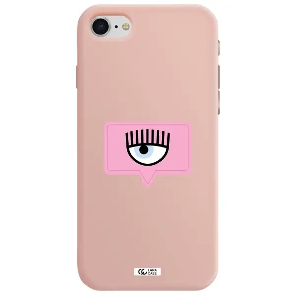a pink chat bubble with eye and eyelashes Apple iPhone se 2020 Silicone pastel pink Case