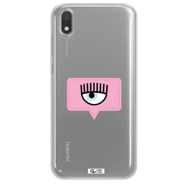 A Pink Chat Bubble With Eye And Eyelashes Huawei Honor 8S Clear Tpu Case