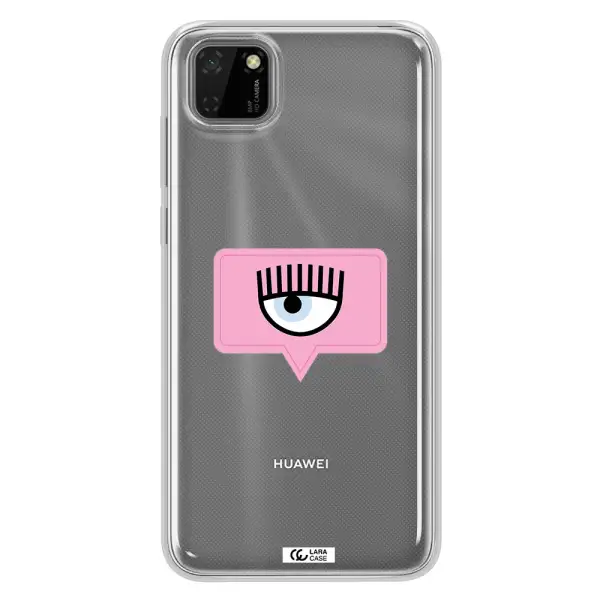 A Pink Chat Bubble With Eye And Eyelashes Huawei Honor 9S Clear Tpu Case
