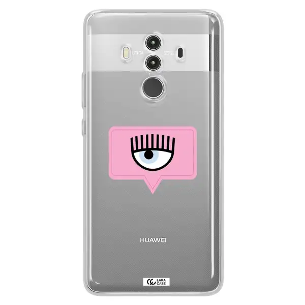 A Pink Chat Bubble With Eye And Eyelashes Huawei Mate 10 Clear Tpu Case