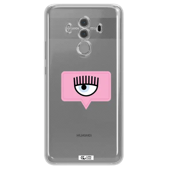 A Pink Chat Bubble With Eye And Eyelashes Huawei Mate 10 Pro Clear Tpu Case