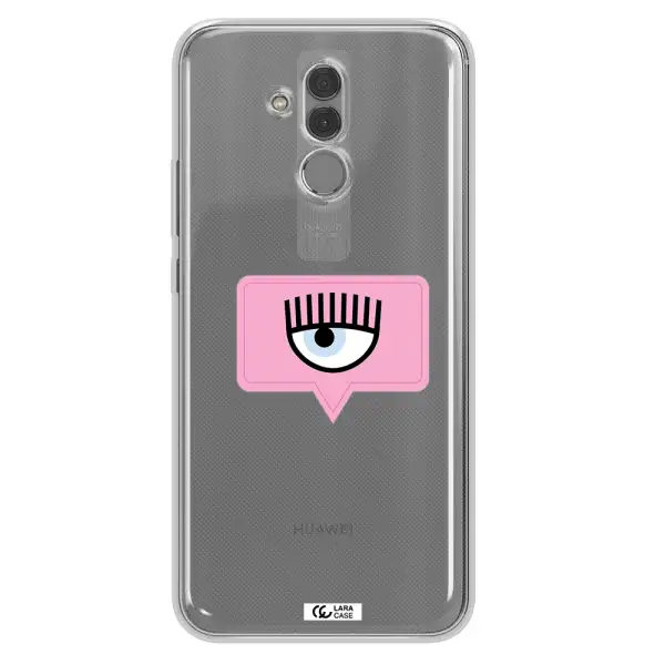 A Pink Chat Bubble With Eye And Eyelashes Huawei Mate 20 Lite Clear Tpu Case