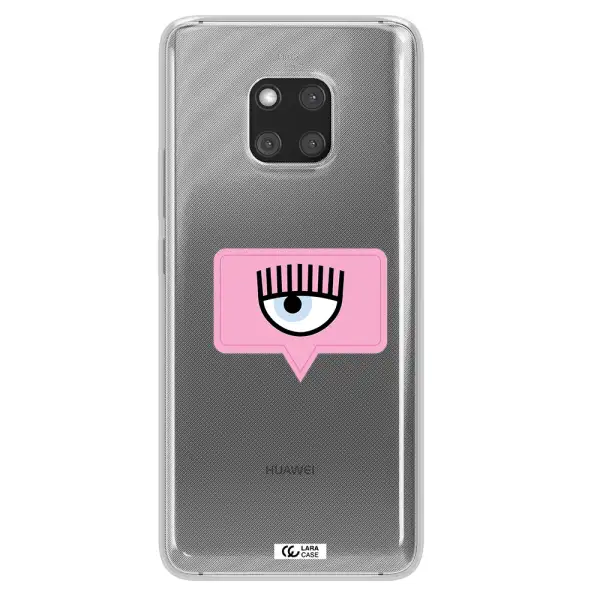 A Pink Chat Bubble With Eye And Eyelashes Huawei Mate 20 Pro Clear Tpu Case